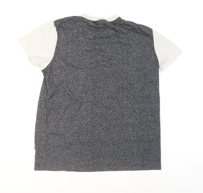 McKenzie Men's Grey Colourblock Short Sleeve Crew Neck T-Shirt Size M
