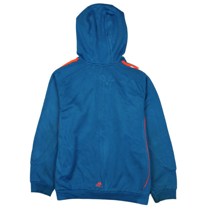 adidas Boys Blue Predator Track Jacket 11-12 Years Hooded Full Zip Sportswear