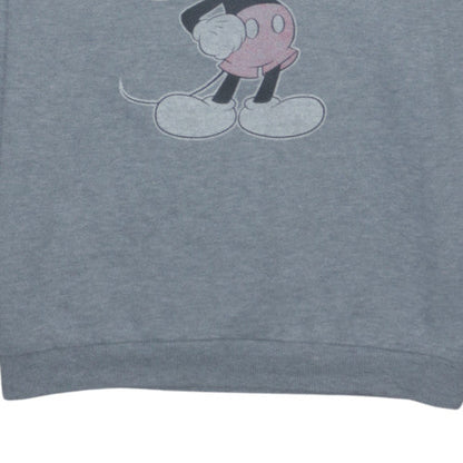 Disney Women Grey Mickey Mouse Pullover Sweatshirt Size 16