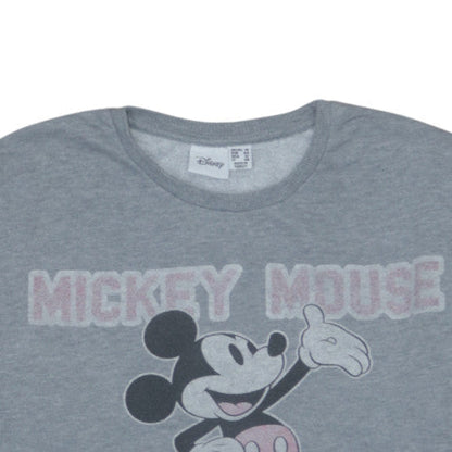 Disney Women Grey Mickey Mouse Pullover Sweatshirt Size 16