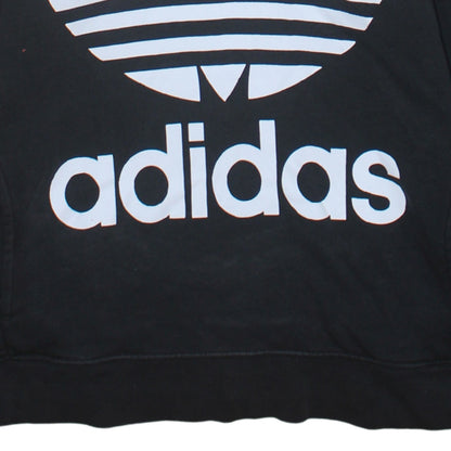 Adidas Women's Black Logo Pullover Hoodie Size 8 Regular Fit