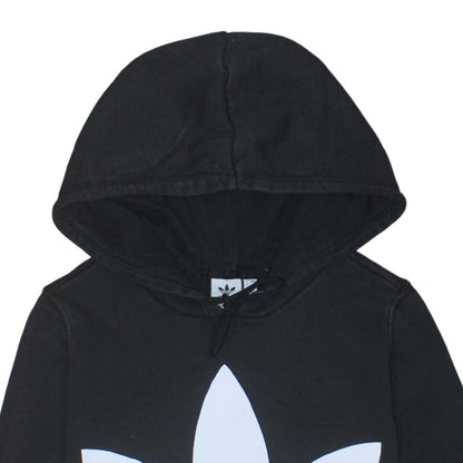 Adidas Women's Black Logo Pullover Hoodie Size 8 Regular Fit