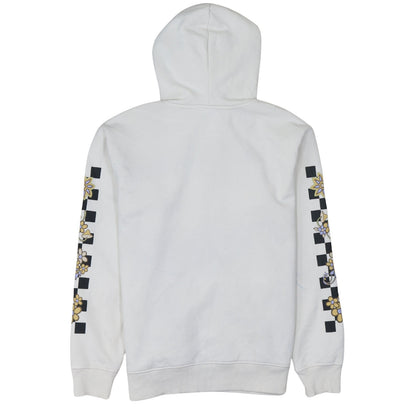 Vans Women's White Small Pullover Hoodie with Floral Butterfly Graphic