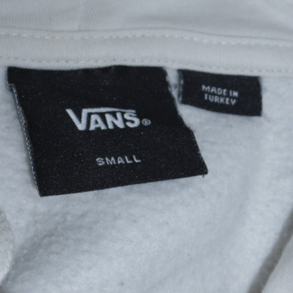 Vans Women's White Small Pullover Hoodie with Floral Butterfly Graphic
