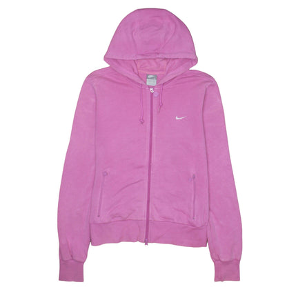 Nike Women Pink Full Zip Hoodie Sweatshirt Size L 14/16 Hooded Casual