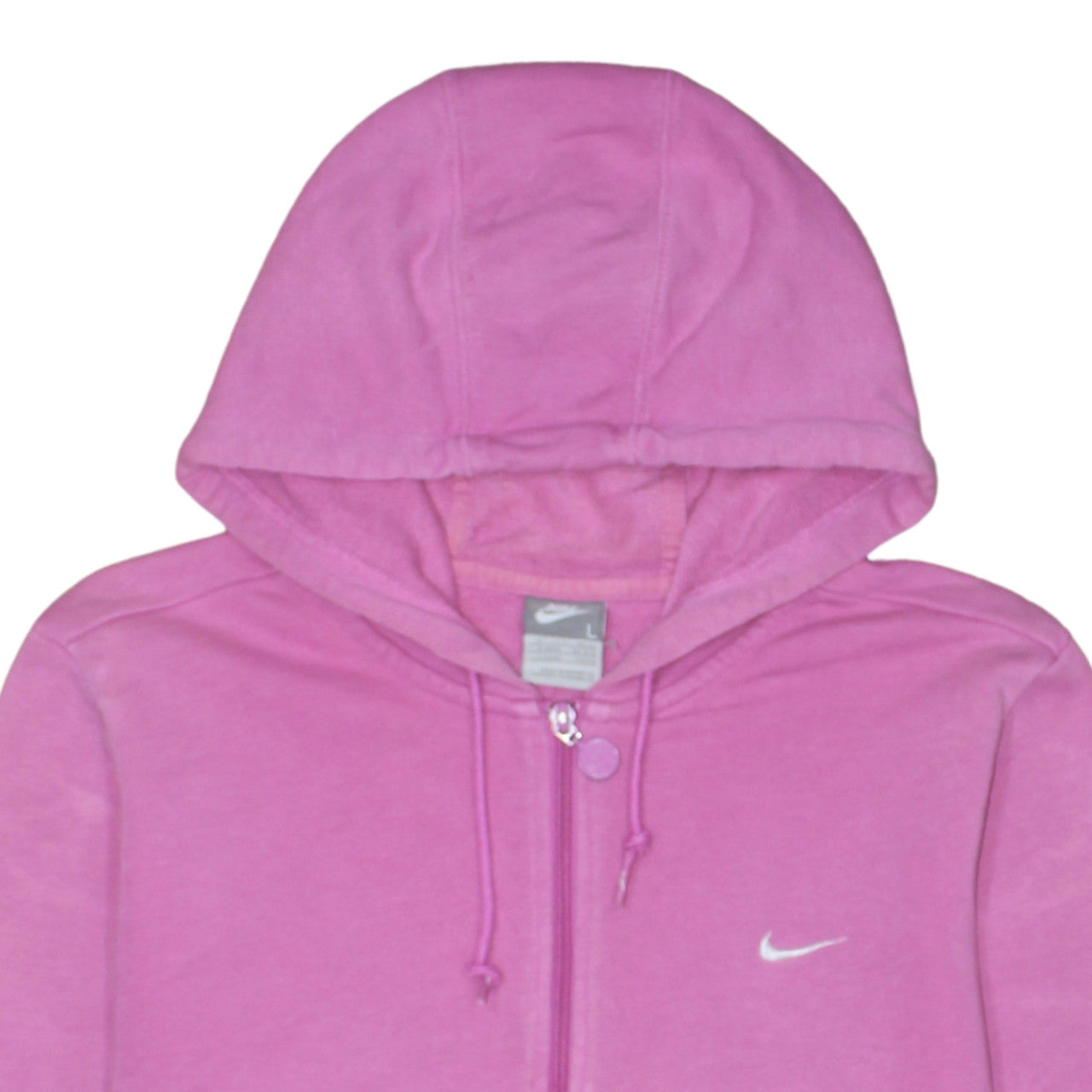 Nike Women Pink Full Zip Hoodie Sweatshirt Size L 14/16 Hooded Casual