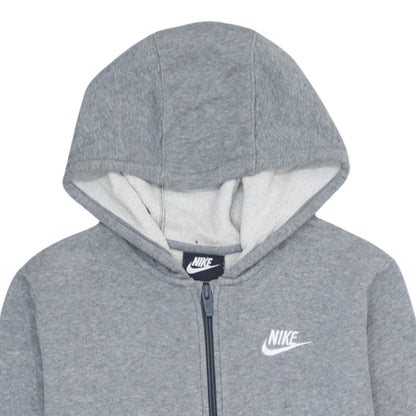 Nike Boys Grey Full Zip Fleece Hoodie Size 158cm Classic Sportswear