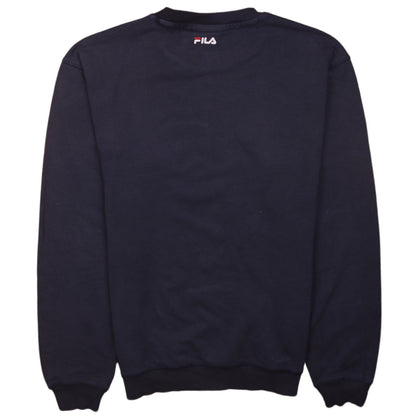 FILA Men's Blue Crew Neck Pullover Logo Sweatshirt XS