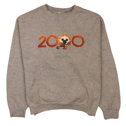 Disney Store Women's Grey 'Mickey 2000' Crew Neck Pullover Sweatshirt S