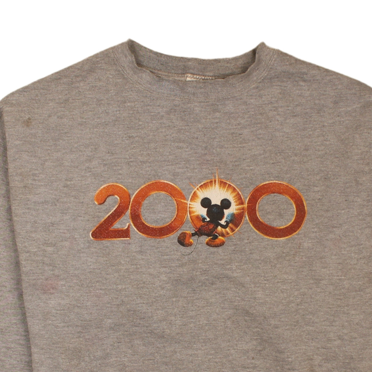 Disney Store Women's Grey 'Mickey 2000' Crew Neck Pullover Sweatshirt S