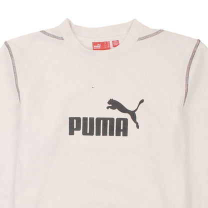 Puma Womens White Crew Neck Pullover Sweatshirt Size 14 UK