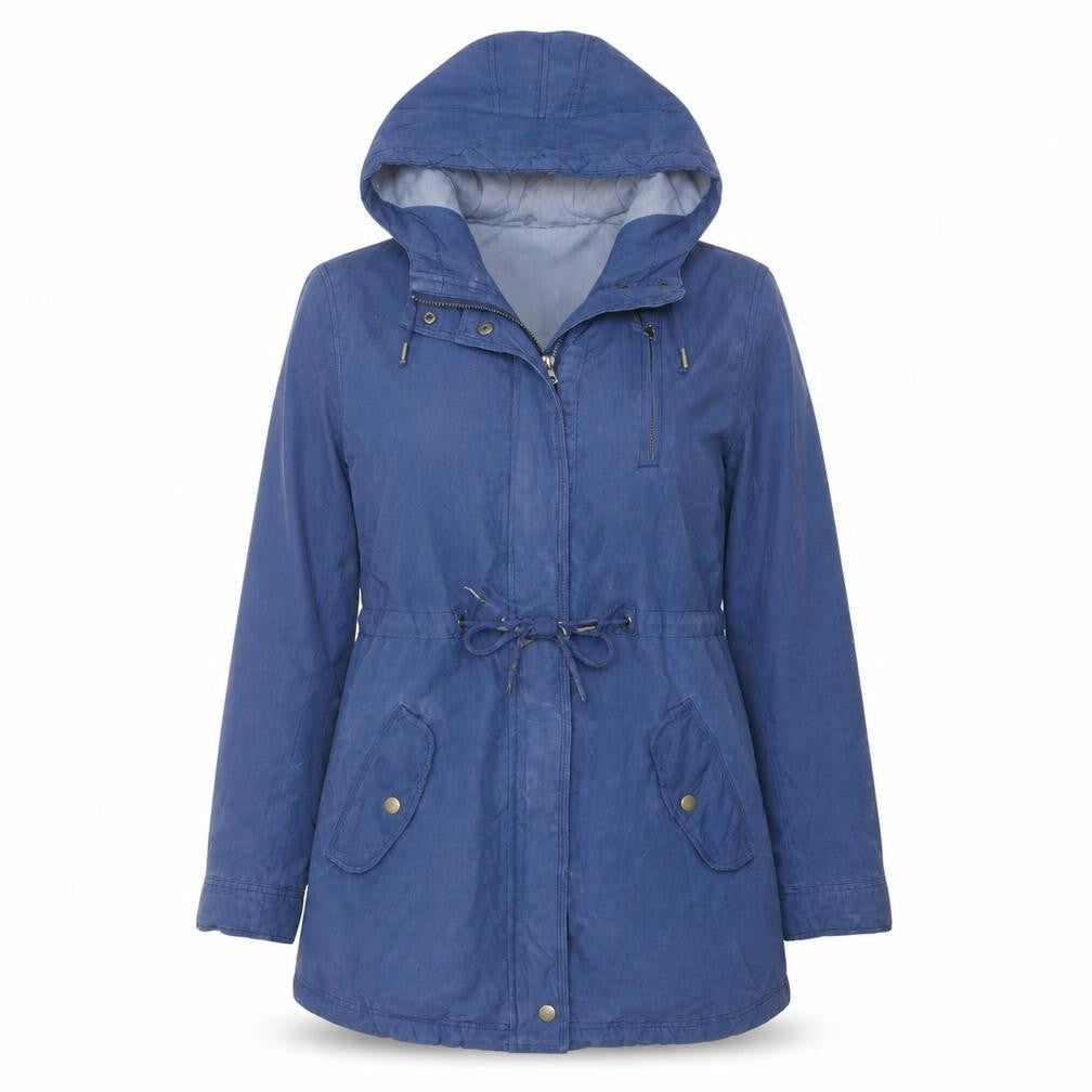 Hilfiger Denim Women's Blue Hooded Parka Jacket Size S