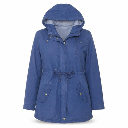 Hilfiger Denim Women's Blue Hooded Parka Jacket Size S