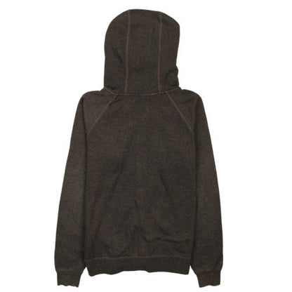 The North Face Womens Brown Full Zip Hoodie Medium Pink Logo Fleece