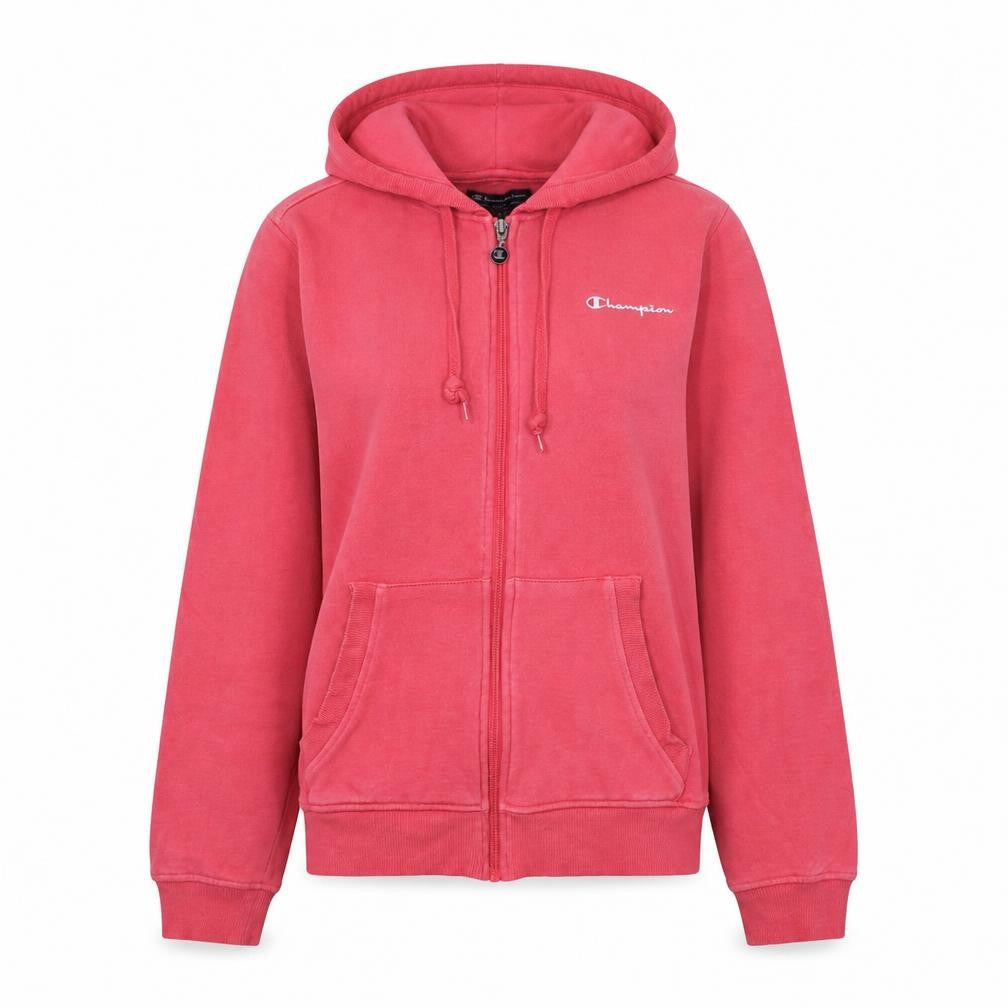 Champion Womens Pink Full Zip Hoodie Medium Cotton Blend