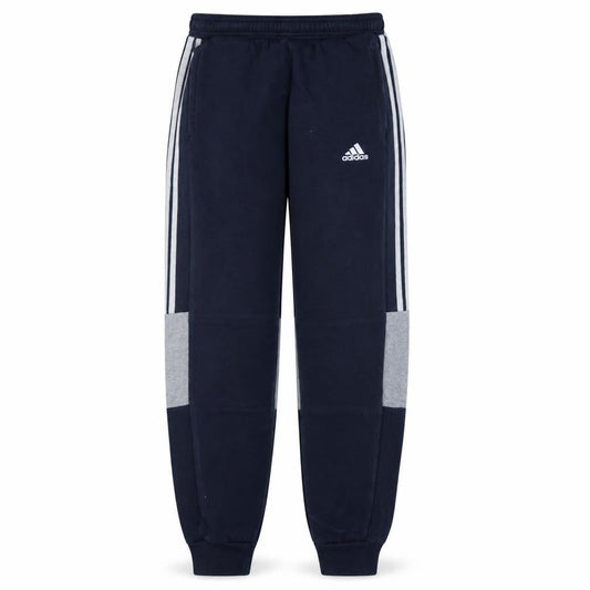 Front view of Adidas boys’ navy blue jogger sweatpants 13-14 years elastic waist track pants