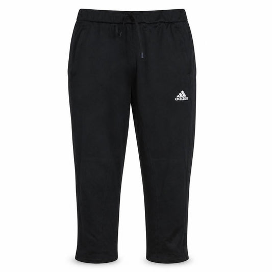 Front view of adidas Men Black L Track Pants Tapered Fit Quick Dry Sportswear