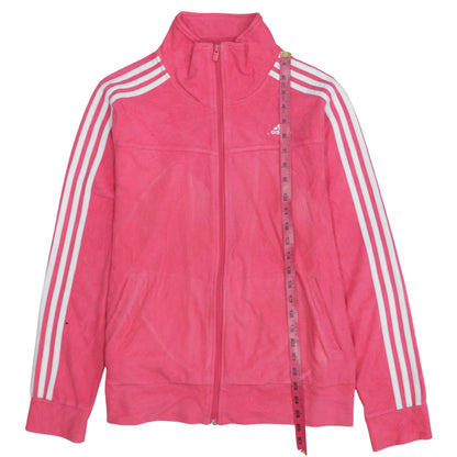 Adidas Womens Pink Full Zip Track Jacket Size 20 Clima365 Fleece