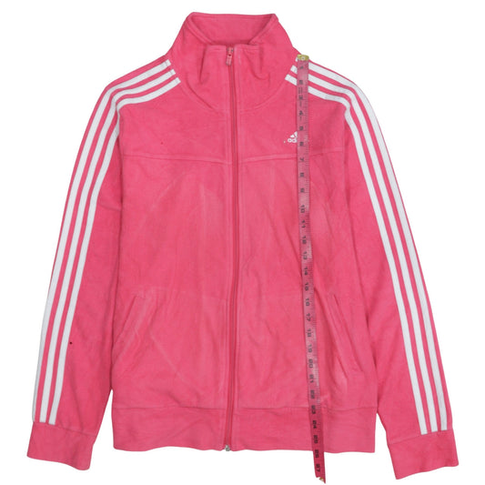 Adidas Womens Pink Full Zip Track Jacket Size 20 Clima365 Fleece