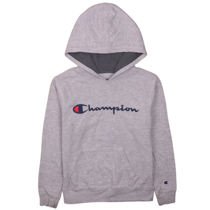 Champion Womens Grey Pullover Hoodie M Hooded Logo Sweatshirt