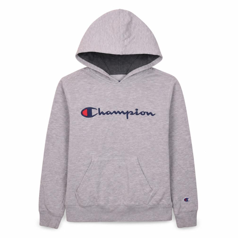 Champion Womens Grey Pullover Hoodie M Hooded Logo Sweatshirt