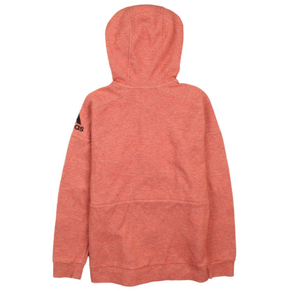 adidas Boys Red Full Zip Hoodie 13-14 Years Sports Logo Lightweight Top