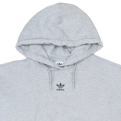 Adidas Women’s Grey Hooded Pullover Hoodie Size 12 with Logo Print