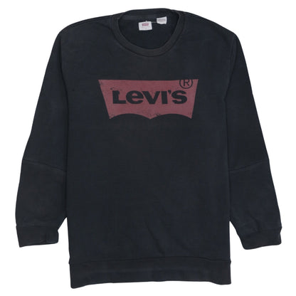 Levi's Men's Black Crew Neck Pullover Sweatshirt Size S Classic Logo