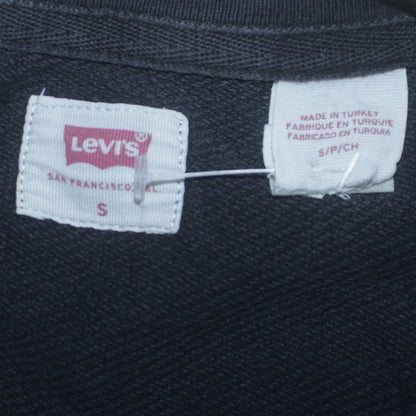Levi's Men's Black Crew Neck Pullover Sweatshirt Size S Classic Logo