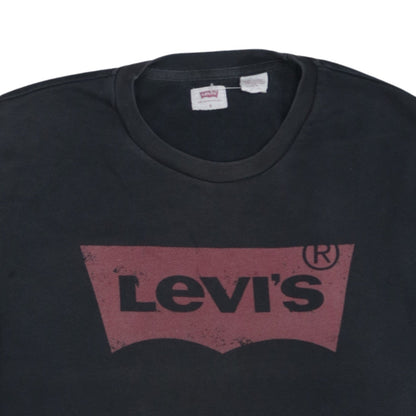 Levi's Men's Black Crew Neck Pullover Sweatshirt Size S Classic Logo