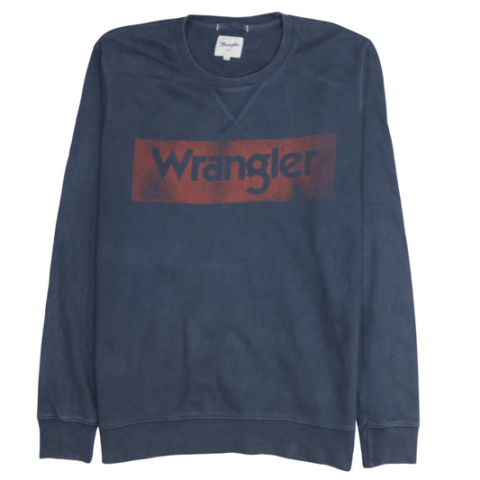 Wrangler Men's Blue XL Crew Neck Logo Pullover Sweatshirt