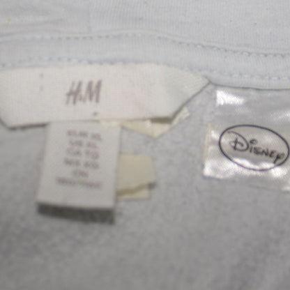 H&M Disney Women White Hooded Pullover Sweatshirt XL Cotton Blend
