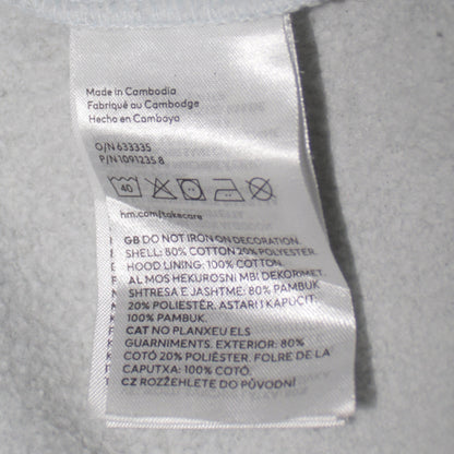 H&M Disney Women White Hooded Pullover Sweatshirt XL Cotton Blend
