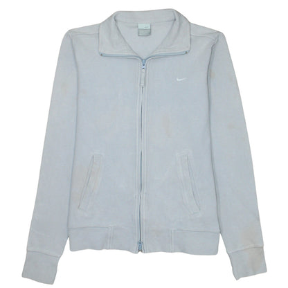 Nike Women Light Grey Full Zip Sweatshirt Size M Classic Fit