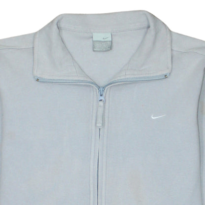 Nike Women Light Grey Full Zip Sweatshirt Size M Classic Fit