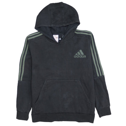 Adidas Teens Black Pullover Hoodie 164 Fleece Sportswear