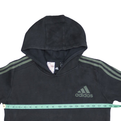 Adidas Teens Black Pullover Hoodie 164 Fleece Sportswear