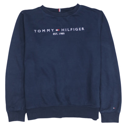 Tommy Hilfiger Boys Navy Blue Crew Neck Pullover Sweatshirt Size 164