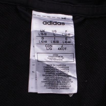 Adidas Women Black Full Zip Hoodie L 16-18 Hooded Sweatshirt