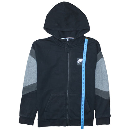 Nike Boys Black & Grey Full Zip Hoodie XL 13-15 Years Cotton Blend