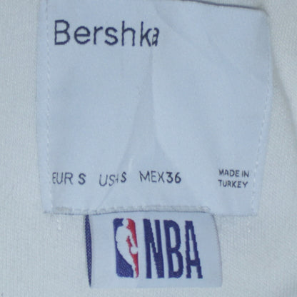 Bershka Men’s White NBA Pullover Hoodie Size S Graphic Print