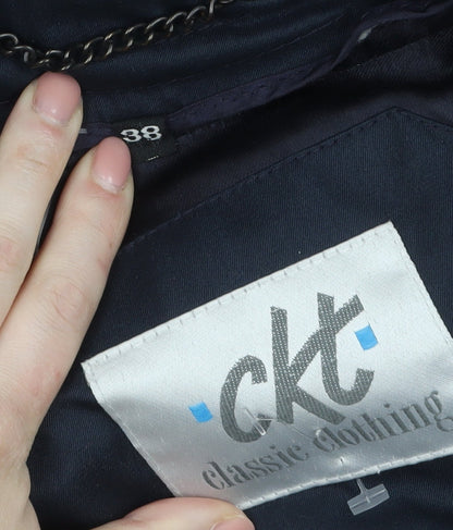 ckt Classic Clothing Women's Blue Belted Trench Coat Size 10