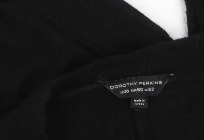Dorothy Perkins Women's Black Longline Open Knit Cardigan UK 22