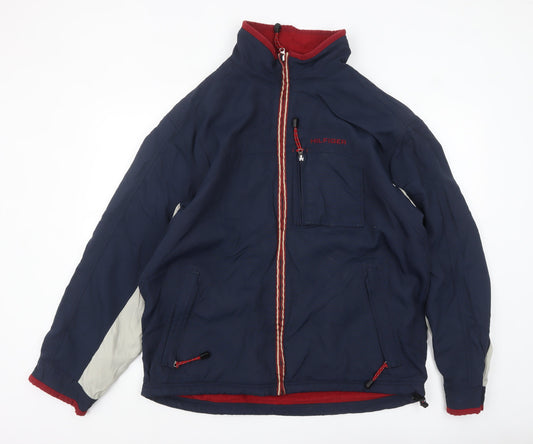 Tommy Hilfiger Men's Blue XL Basic Jacket Full Zip Nylon Winter