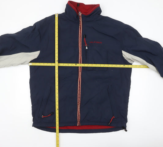 Tommy Hilfiger Men's Blue XL Basic Jacket Full Zip Nylon Winter