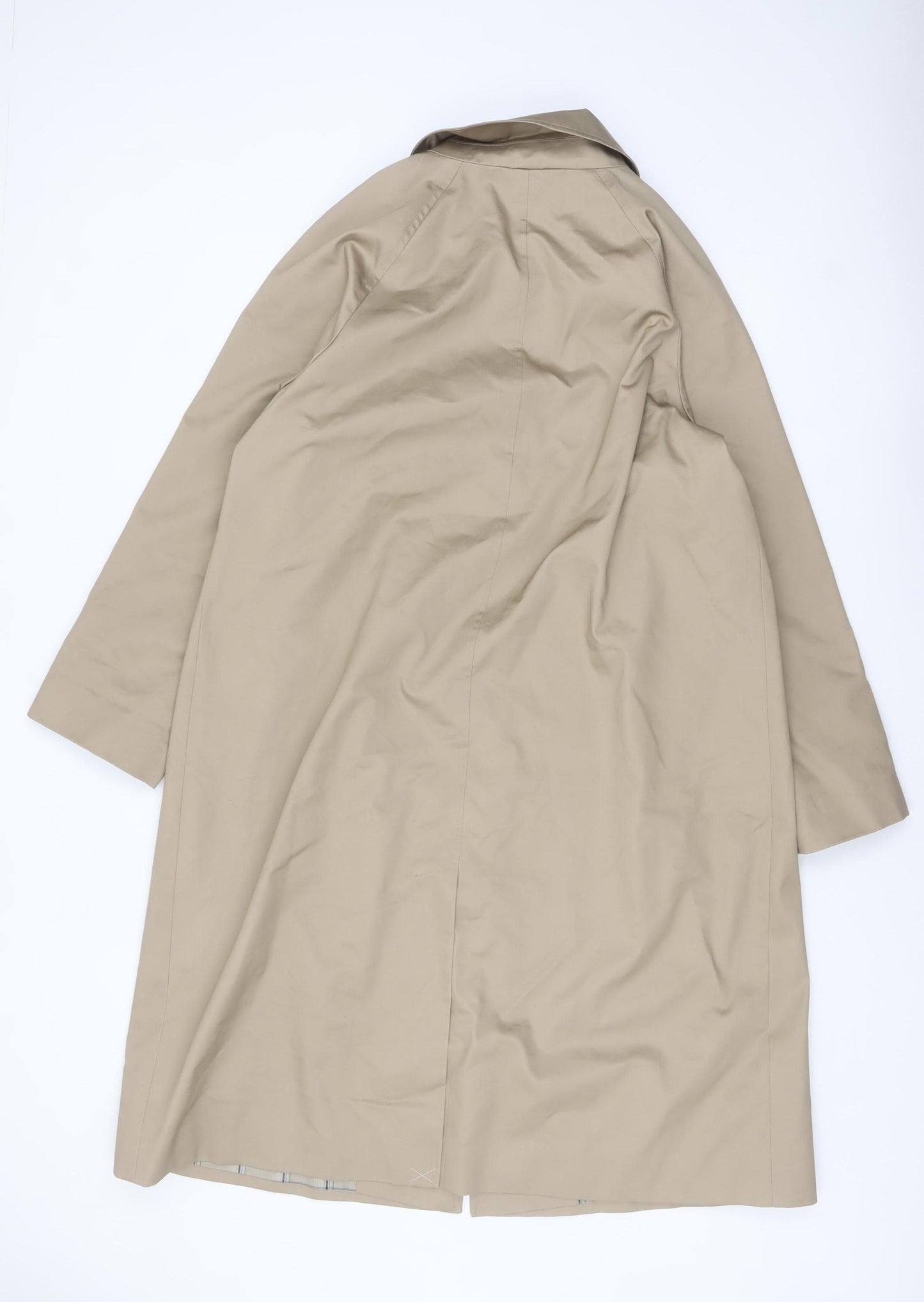 Marks and Spencer Women's Beige Cotton Blend Long Trench Coat Size 14