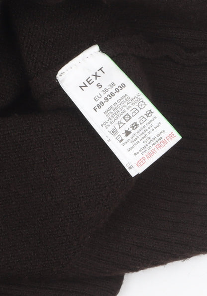 Next Women’s Black Jumper Dress Size S Wool Blend High Neck Button Detail