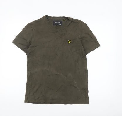 Lyle & Scott Men's Khaki Crew Neck Cotton T-Shirt Size M