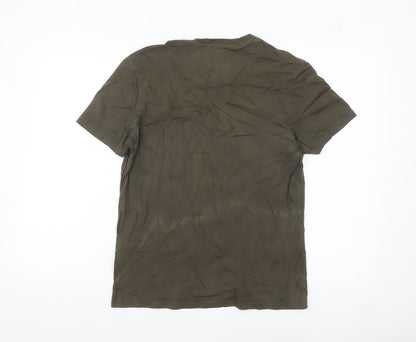 Lyle & Scott Men's Khaki Crew Neck Cotton T-Shirt Size M