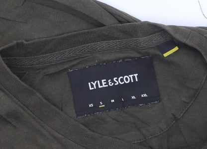 Lyle & Scott Men's Khaki Crew Neck Cotton T-Shirt Size M